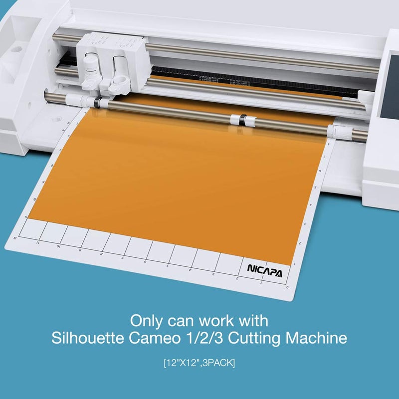Nicapa Replacement Cutting Mat for Silhouette(12x12 inch 3pack-Standardgripã€Lightgripã€Stronggrip) Adhesive&Sticky Non-Slip Flexible Square Gridded Cut Mats Set Matts Vinyl Craft Sewing Cloth - Image 2